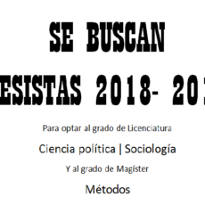 SE BUSCAN TESISTAS 2018- 2019